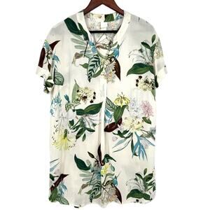 H&M Womens Sz 6 Beachy Tropical Summer Dress Floral Hawaii Pool Spring Comfy